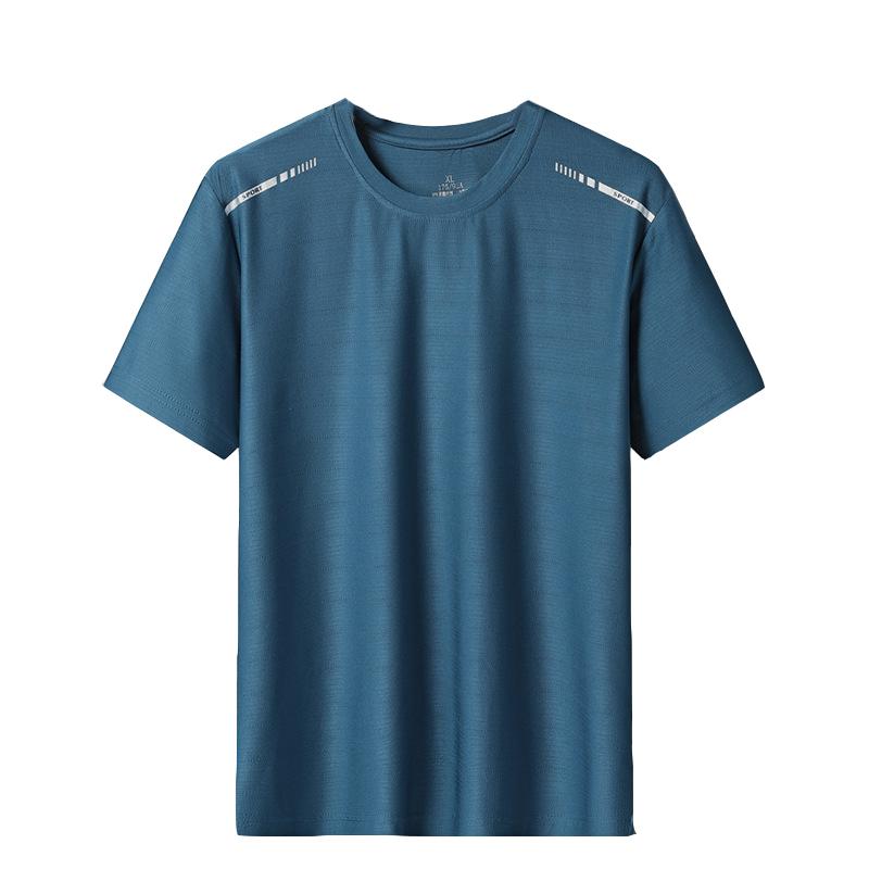 Queshark (L-8XL)Zomer Ice Silk Snel Droog Sport T-shirt Heren Kamperen Wandelen Vissen Shirt Ronde Hals Ademend Hardlopen Fitness Tops BB673 8XL groen