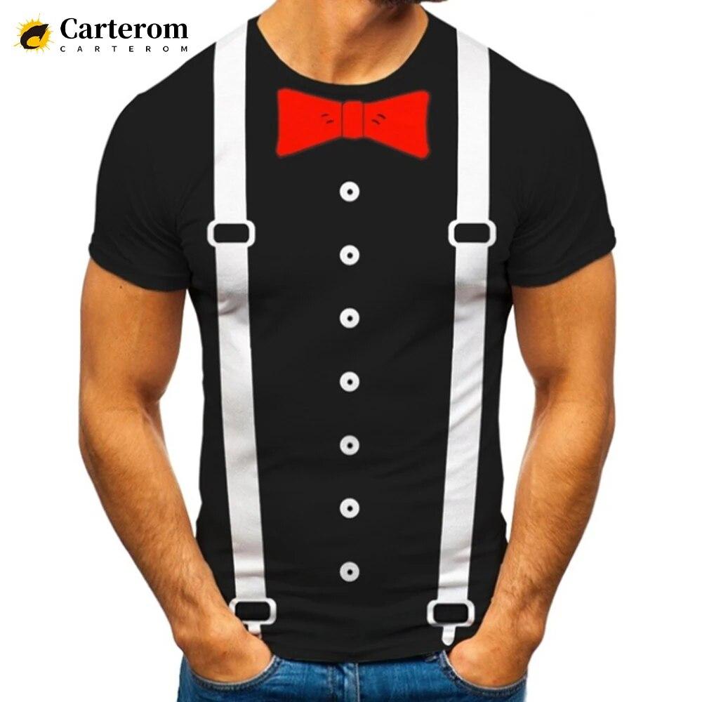 Bobby 2 Neppak 3D-geprint T-shirt Smoking Retro Stropdas Pak Patroon Modetrend Grappig T-shirt Mannen Gepersonaliseerd Casual T-shirt XXXL