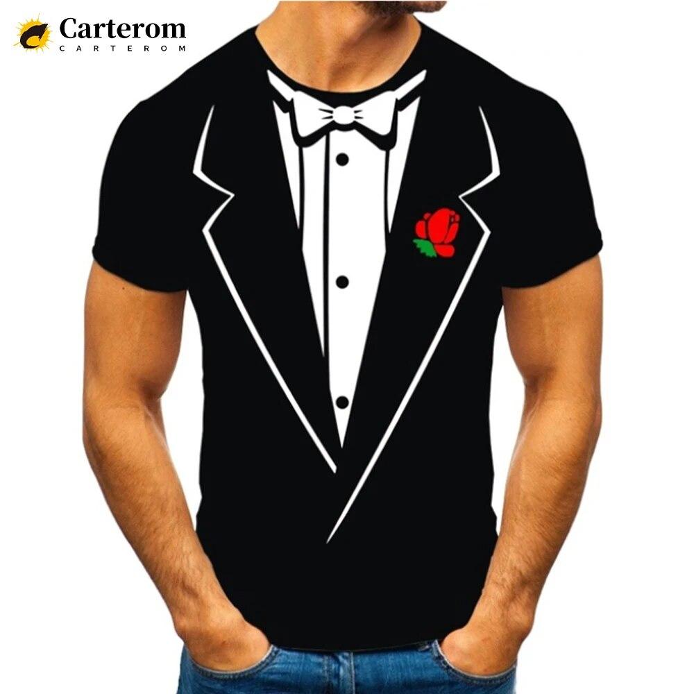 Bobby 2 Neppak 3D-geprint T-shirt Smoking Retro Stropdas Pak Patroon Modetrend Grappig T-shirt Mannen Gepersonaliseerd Casual T-shirt L