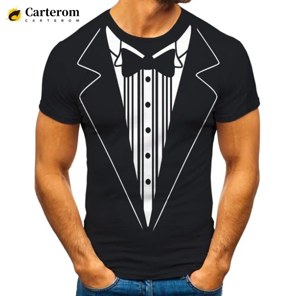Bobby 2 Neppak 3D-geprint T-shirt Smoking Retro Stropdas Pak Patroon Modetrend Grappig T-shirt Mannen Gepersonaliseerd Casual T-shirt M