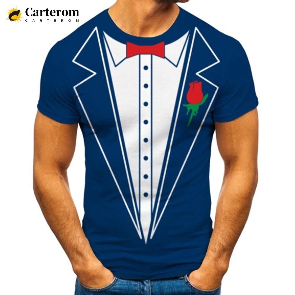 Bobby 2 Neppak 3D-geprint T-shirt Smoking Retro Stropdas Pak Patroon Modetrend Grappig T-shirt Mannen Gepersonaliseerd Casual T-shirt XXXL