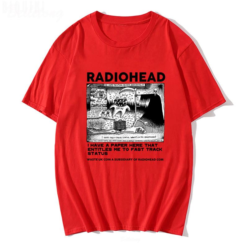 Nihao Radiohead Vintage Klassieke Print Zomer Heren O-hals T-shirt Casual Katoen Korte Mouw Trui Mode Streetwear Herenkleding S