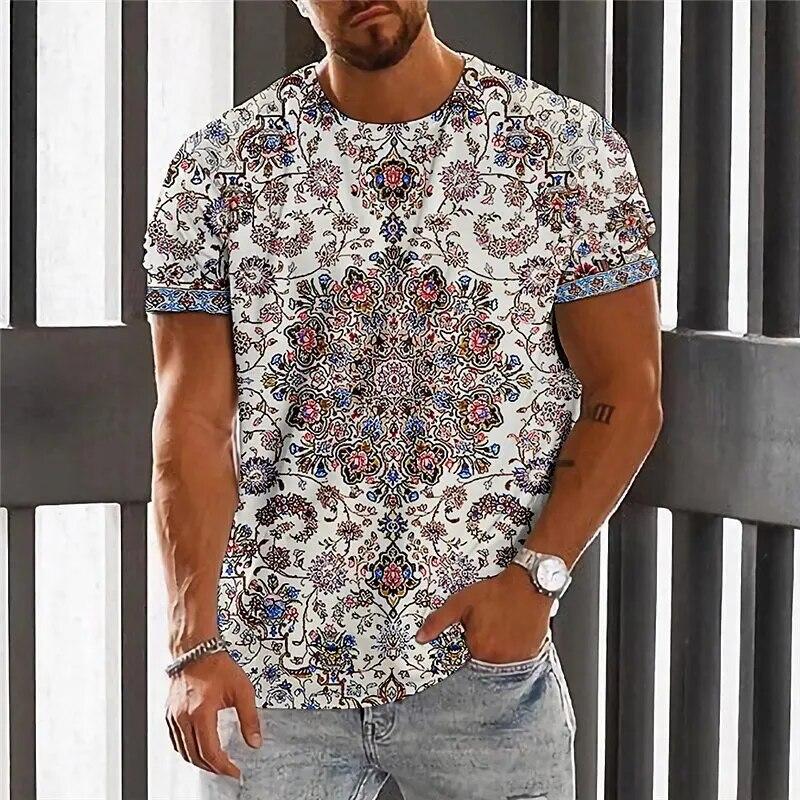 Xr 01 Nieuwe Heren T-shirt 3d Print Vintage Etniciteit Tops Tee Hip Hop Korte Mouw Trui Oversized T-shirt Mannelijke Harajuku Kleding L