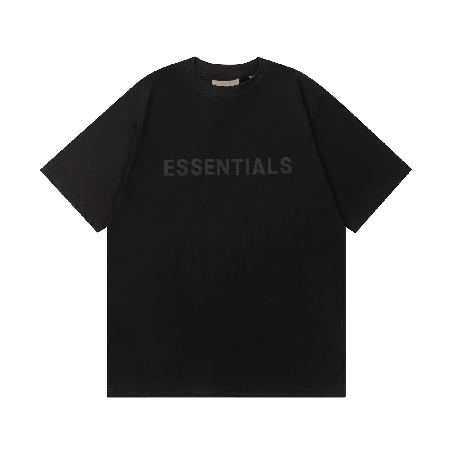 Essentials T-shirt voor heren geperste lijmletters losse ronde hals high street fashion heren en dames korte mouwen t-shirts L