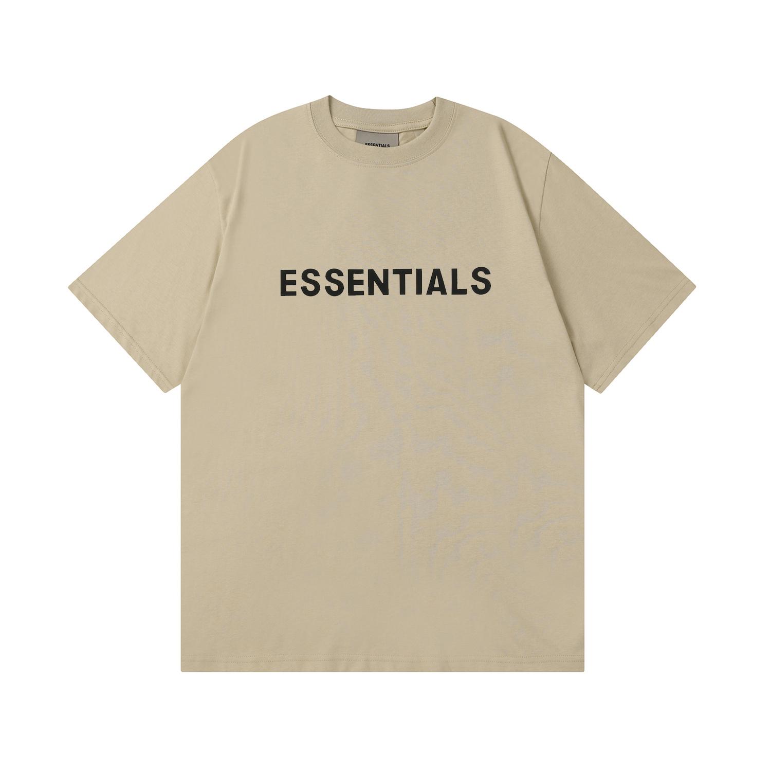 Essentials T-shirt voor heren geperste lijmletters losse ronde hals high street fashion heren en dames korte mouwen t-shirts S