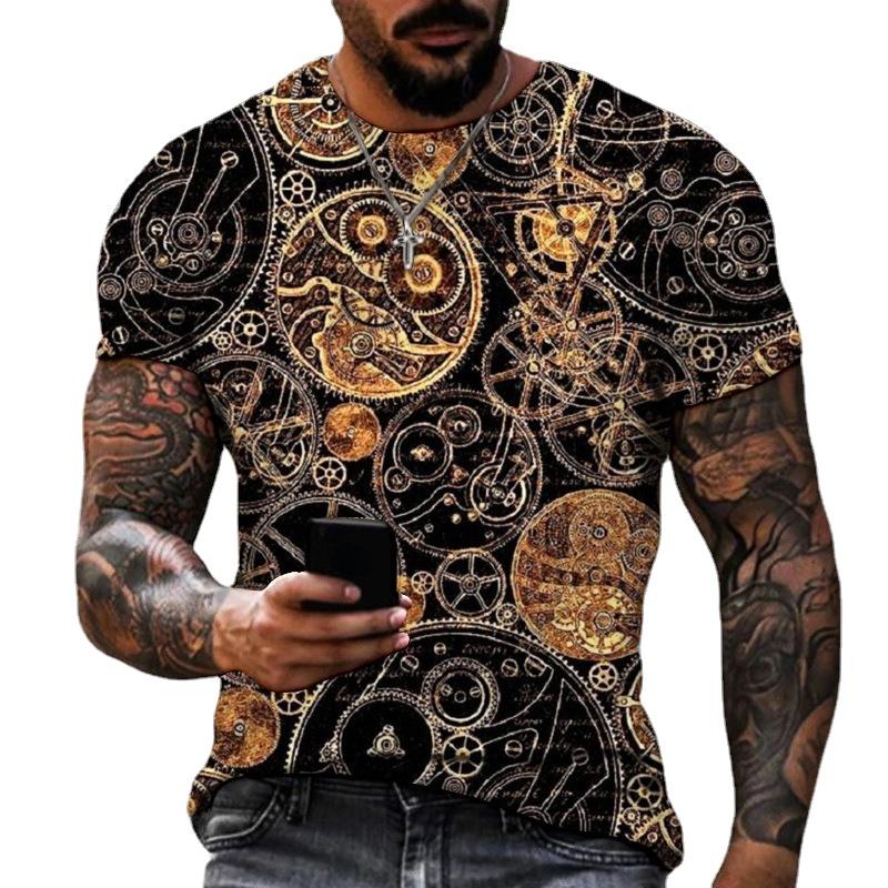 HerSight Ademende mannen zomer outfit tee 3D streetwear bedrukte t-shirt casual o hals sportwear t-shirts korte mouw losse tops 3XL