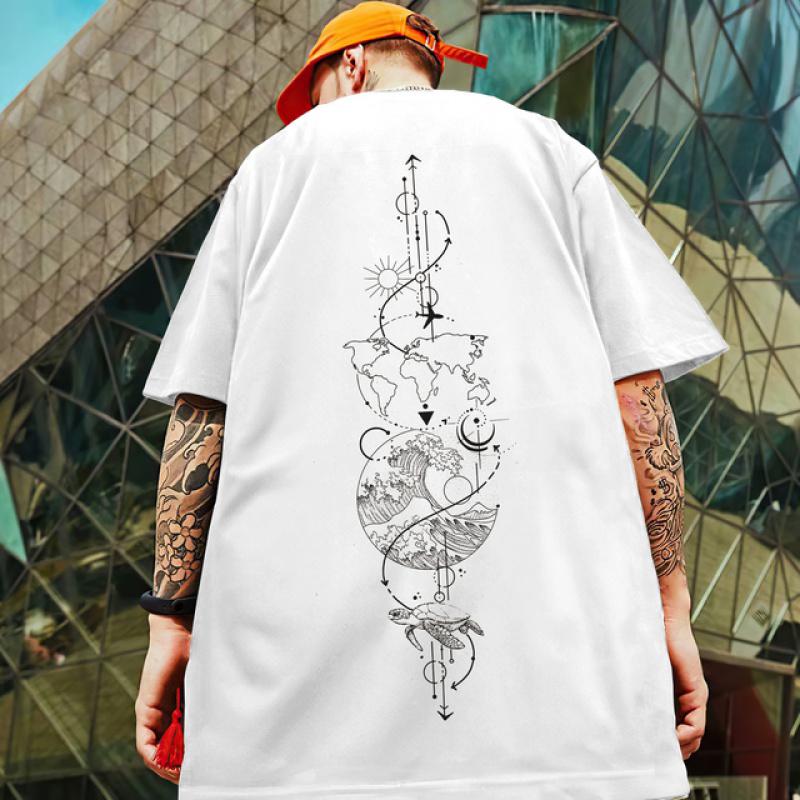 ETST WENDY 005 2024 Nieuwe Zomer Mannen T-shirt 3d Kompas Gedrukt Korte Mouw Tees Eenvoudige Mode Mannelijke Kleding Losse Oversized T-shirt Voor mannen 6XL