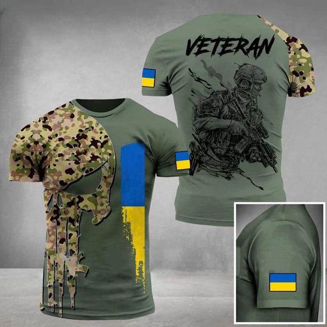 Xin nan zhuang ARMY-VETERAN 3D Print heren T-shirts Soldaat Casual Ronde Hals Losse Korte Mouw Camouflage Commando Mannen Kleding XXXL