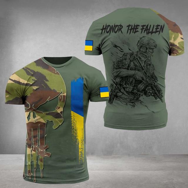 Xin nan zhuang ARMY-VETERAN 3D Print heren T-shirts Soldaat Casual Ronde Hals Losse Korte Mouw Camouflage Commando Mannen Kleding M