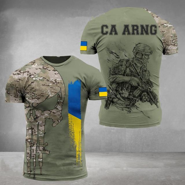 Xin nan zhuang ARMY-VETERAN 3D Print heren T-shirts Soldaat Casual Ronde Hals Losse Korte Mouw Camouflage Commando Mannen Kleding L