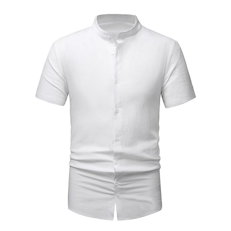 Phoca Largha for Men Nieuwe zomer herenmode shirt met korte mouwen Ademend zweetabsorberend comfortabel herenshirt met korte mouwen L wit