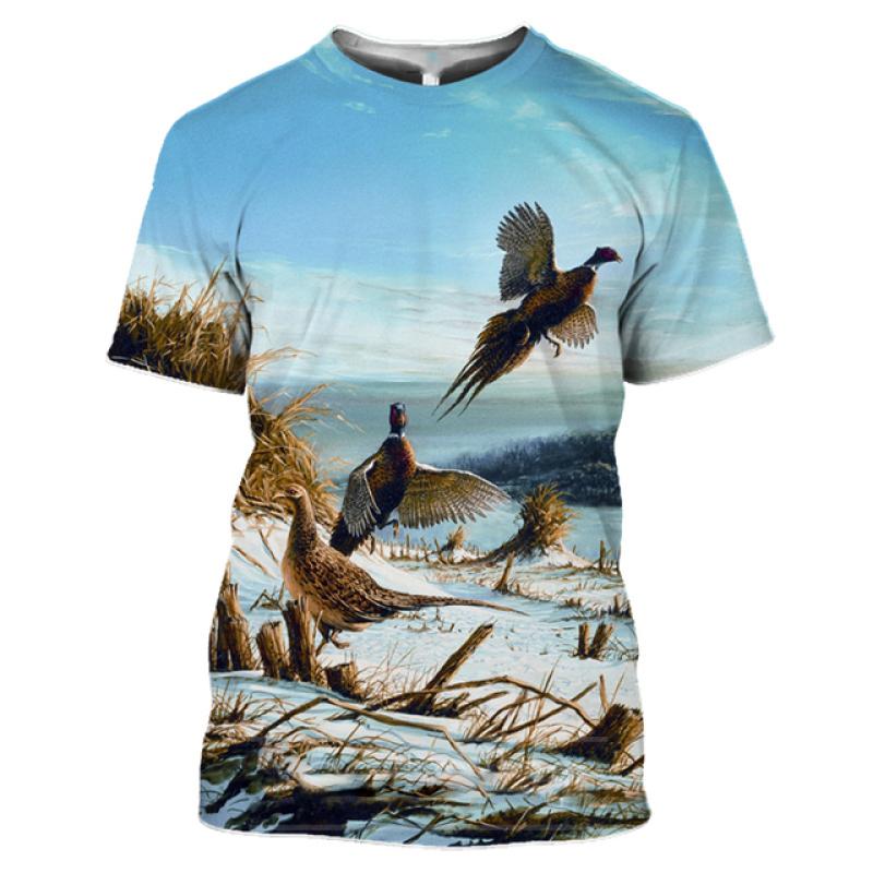 ETST WENDY 05 Nieuwe Mode Mannen hoodies 3D Print t-shirt Nieuwe Mode Dier Jacht Eend Art t-shirt tees shorts mouw kleding Unisex 2XL