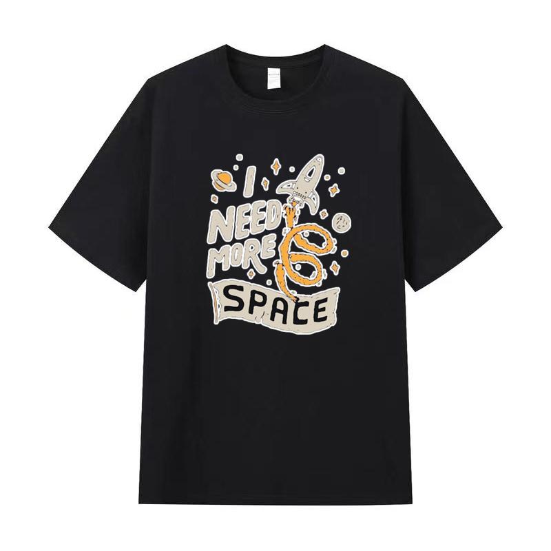 Nomi Zomer Heren T-shirt Hoge Kwaliteit Katoen Korte Mouwen Print T-shirt Dames T-shirt Mode Sport Shirt Casual Jogging Top S zwart