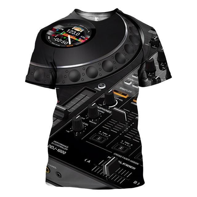 Baibao QIQI Saxofoon 3D Printing Zwart heren T-shirt Pianomuziek Harajuku Korte mouw Hip Hop Oversized Fashion Casual Top XXL