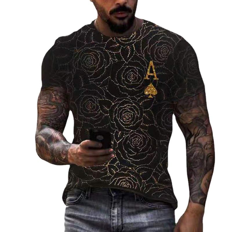 WowClassic Zomer heren T-shirt 3D Poke Print losse ronde hals korte mouw tops heren 6XL