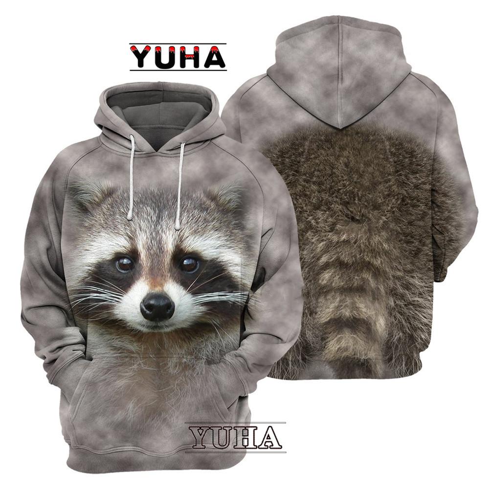 Xiao Xiang Dieren Wolf/Wasbeer/Kat Mannen Hoodies 3D Grafische Lente Herfst Hoodies Trui Tops Casual Sweatshirts Harajuku Mannen kleding XXL