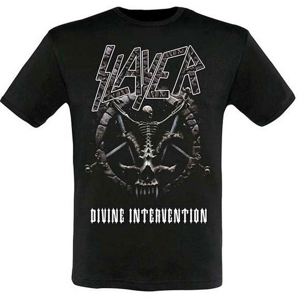 Pertemba FR - Apparel Slayer Unisex volwassen interventie 2014 data terug print T-shirt S zwart