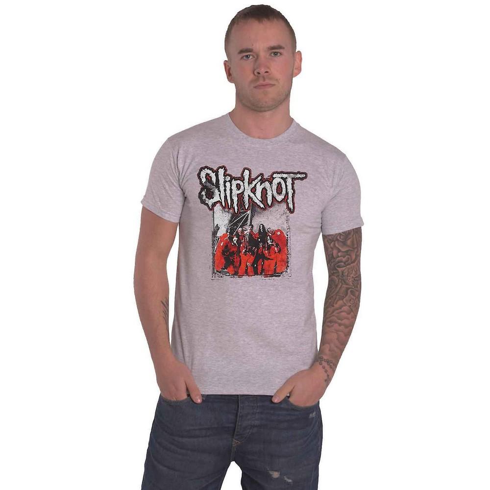 Slipknot Unisex volwassen titelloze katoenen T-shirt met rugprint XL grijs