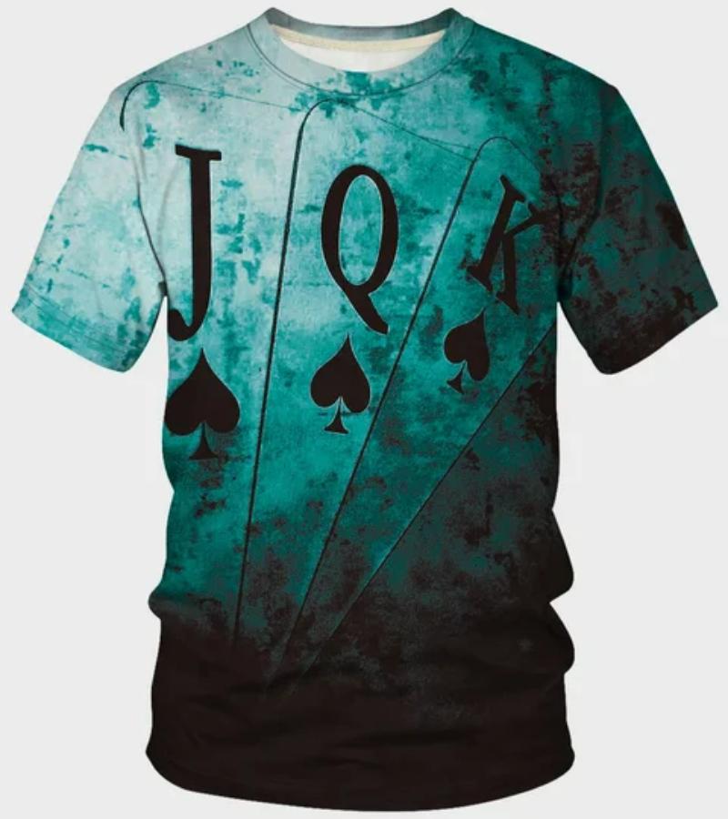 Transmission of love Mode Mannen T-shirt Poker JQK 3d T-shirt Oversized T-shirt Streetwear Casual Korte Mouw Tee Zomer Herenkleding Tops L