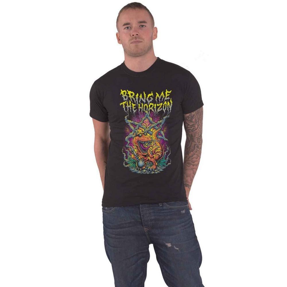 Pertemba FR - Apparel Bring Me The Horizon Unisex volwassen dinosaurus katoenen T-shirt L zwart