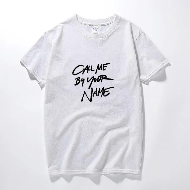 YSM Cotton Tshirt Film T-shirt Heren Noem me bij je naam Letters Lgbt Gay bedrukt katoen met korte mouw XXXXL wit