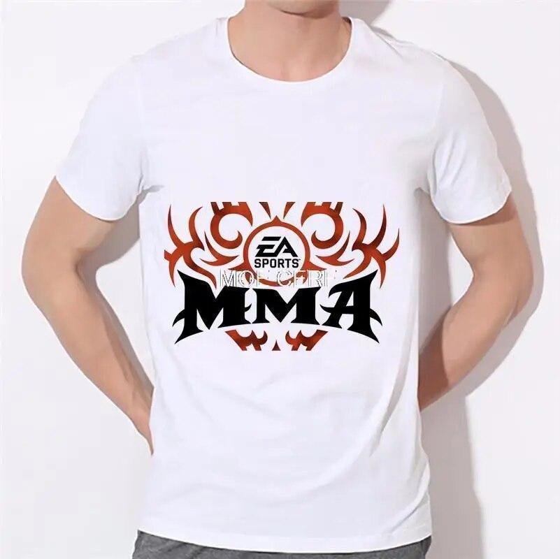 YSM Cotton Tshirt Mannen MMA T-shirts Heren Tops Korte mouw T-shirt Gedrukt T-shirt Casual shirt Aankomst XXXL wit