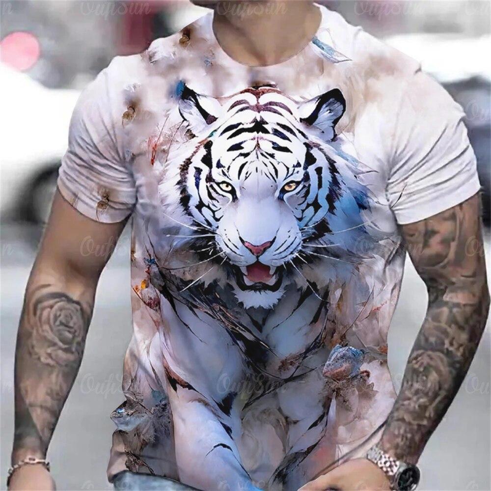 ETST WENDY 05 Dieren T-shirt voor mannen 3D Tijger bedrukte mode heren Street Designer korte mouwen Harajuku sweatshirt losse oversized T-shirts XL