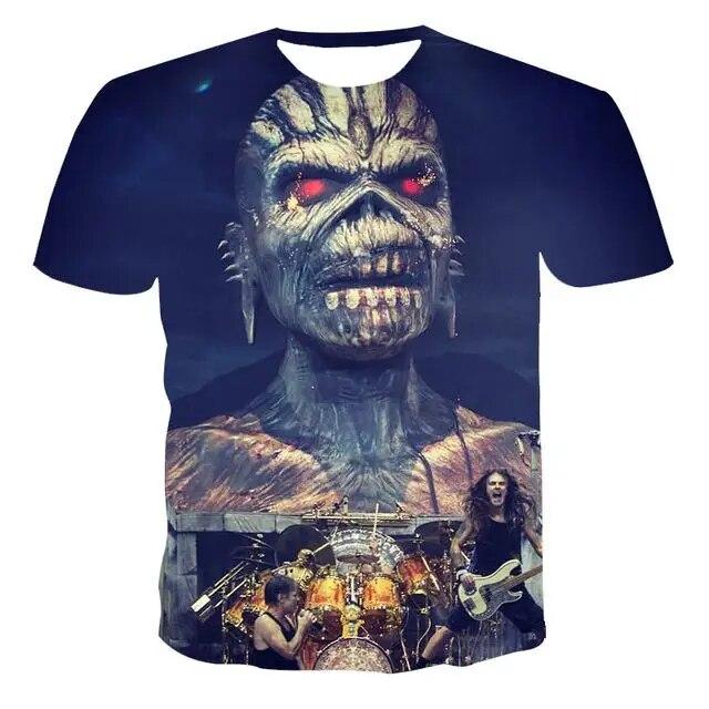 Baibao QIQI Heren Dames T-shirt 3D-printen Hip Hop-stijl Schedelpatroon Afdrukken Afdrukken Sneldrogend T-shirt XXS