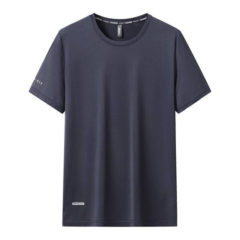 Phoca largha Heren Sneldrogend Atletisch Korte mouwen T-shirts Vochtregelerend Hardlopen Workout Shirts Prestatie Stretch Zomer Informeel Ademend Ronde hals Top T-shirt 8XL donkergrijze kleur