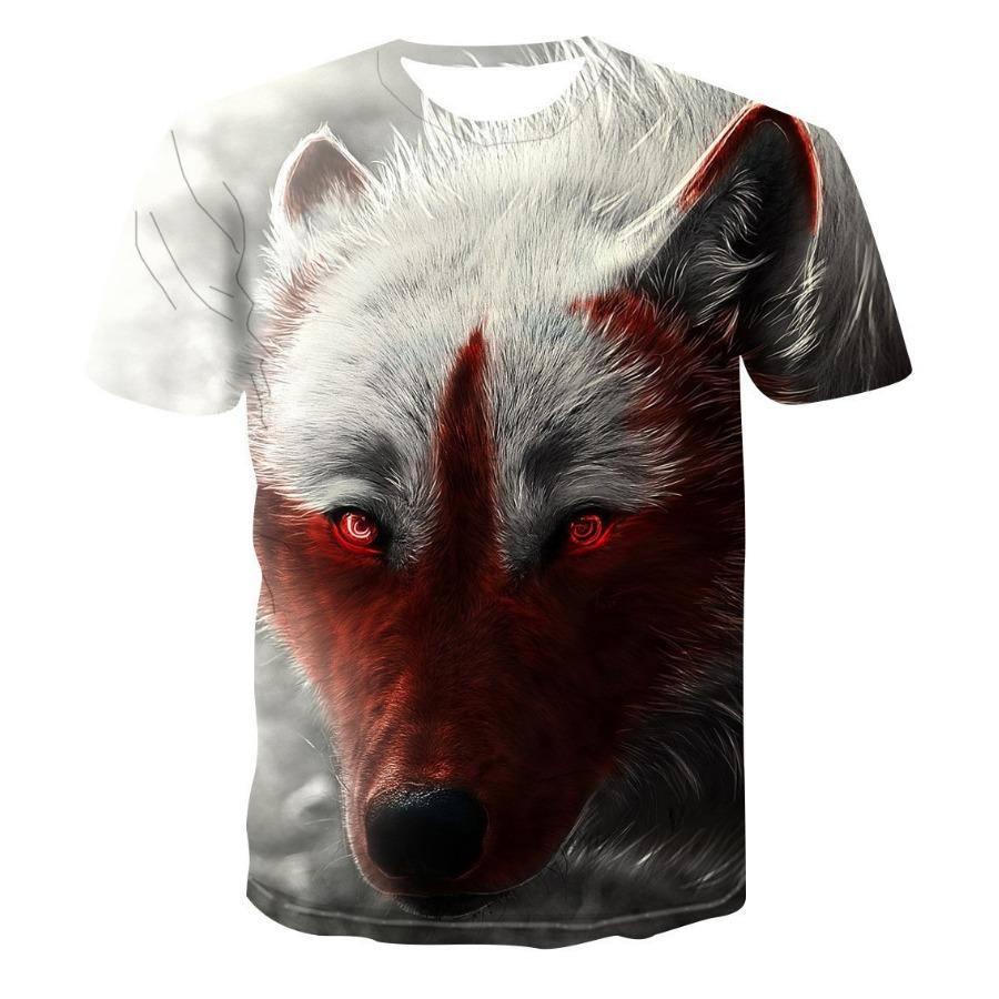 HerSight 3D Tijger Wolf Print T-shirt Mannen Vrouwen Zomer Animal Tee Liefhebbers Kleding Man O Hals Korte Mouw Losse tops Ademend Koppels T-shirts 6XL