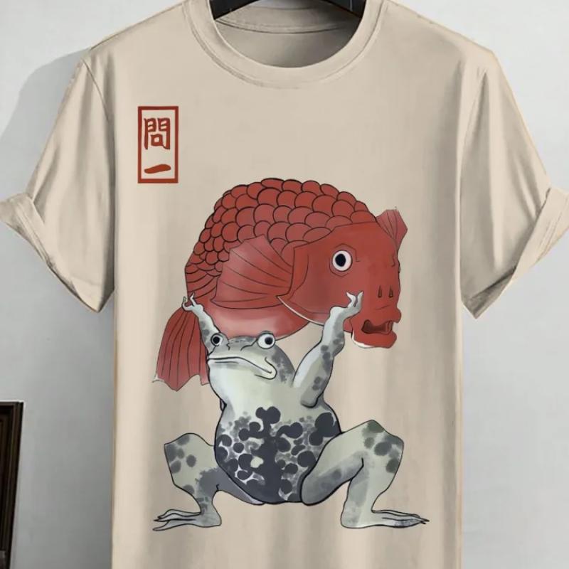 ETST WENDY 005 Heren T-shirt Japanse stijl Ukiyo-e Grafisch 3D-geprint T-shirt Casual T-shirt met korte mouwen Outdoor Oversized Herenkleding Tops Nieuw 3XL