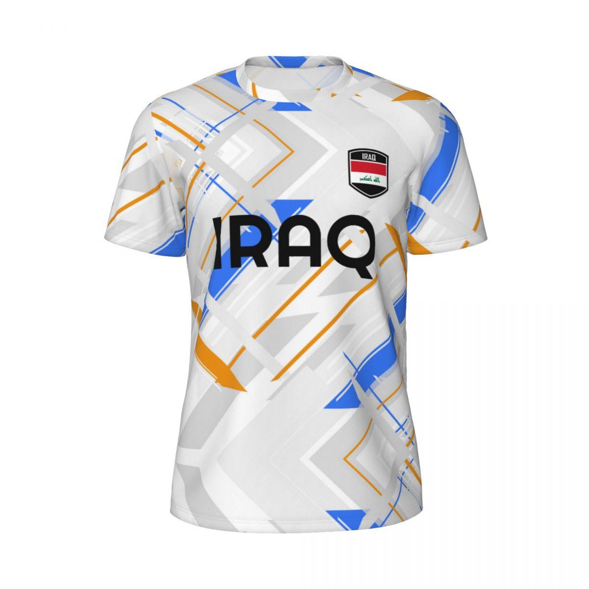ETST WENDY 005 IRAQ-vlag 3D-geprint T-shirt voor heren Zomer korte mouwen mesh T-shirt voor voetbal, hardlopen, fietsen, tennis, fitnessfans L