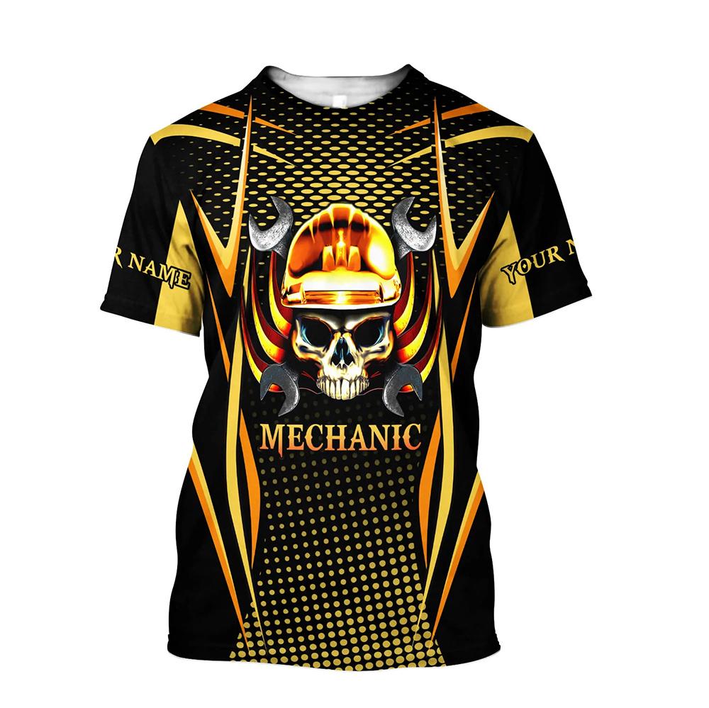 ETST 05 Mannen T-shirt Vintage Kleding 3d Schedel Print T-Shirt Onderhoud Werknemer Kleding Harajuku Casual O-hals Korte Mouw Oversize Tops XL