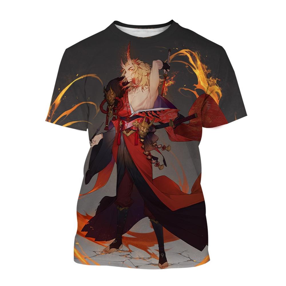 Xuhaijian02 Hot selling anime cartoon karakters van Rengoku Kyoujuru Hot blooded hip-hop Coole straat persoonlijkheid 3D geprint T-shirt 160