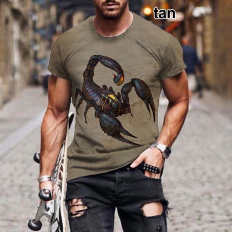 ETST 05 Zomer Nieuwe Scorpion 3D Heren Bedrukt T-shirt Mode Persoonlijkheid Carnivoor Unisex Casual Ronde Hals Dier Korte Mouw 2XL