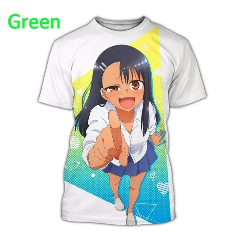HerSight Zomer Heren Dames Anime T-shirts Nagatoro 3D Printing T-shirt Mode Ronde Hals Korte Mouw 6XL lavendel