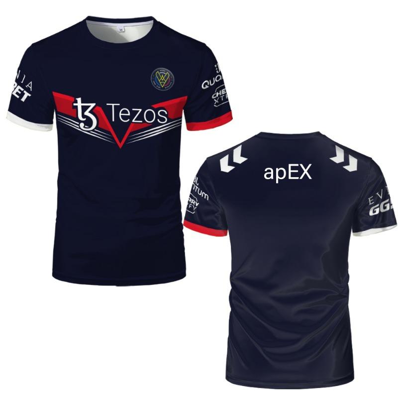 Xuhaijian02 2025 Nieuw Esports Team Vitality Jersey T-shirt CSGO LOL COD Games Uniform Heren T-shirt Sportwedstrijd Training Ademende Jongens Tops XL