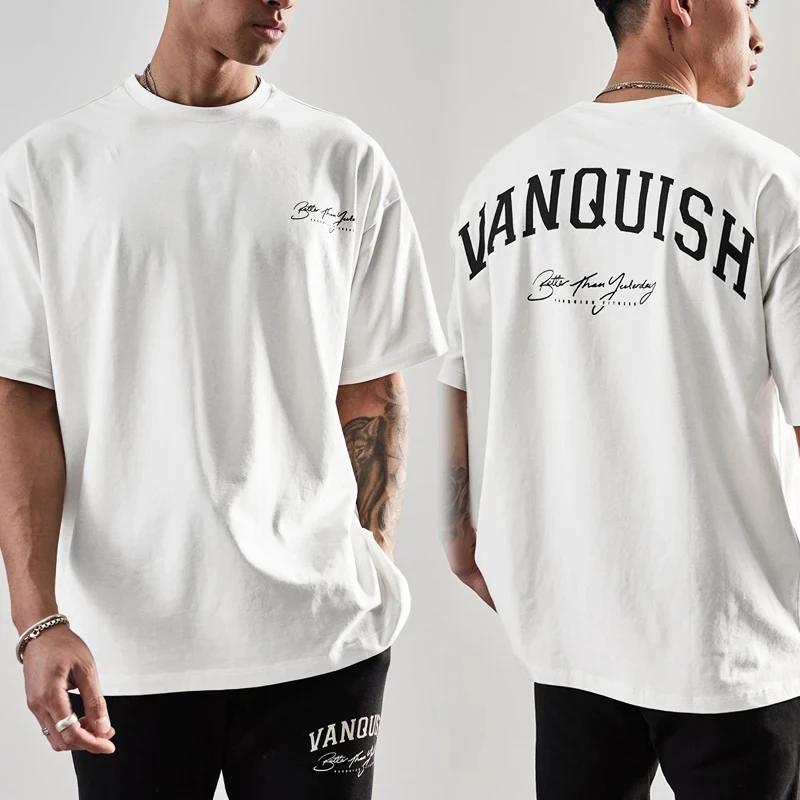 The best product for you Summer Men Fashion Cotton T-Shirt Vanquish Tops Tees Male Casual Y2K O-Neck Clothing Women Short Sleeve Harajuku Streetwear M bruin