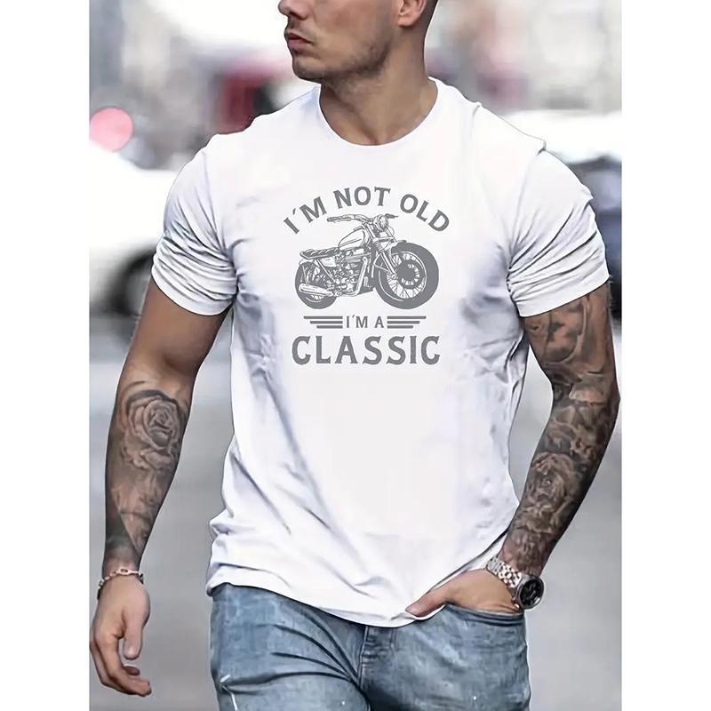 Happy Show Nieuw Zomer Heren Mode T-shirt Persoonlijkheid Motorfiets Bedrukt Heren T-shirt Top 3XL wit