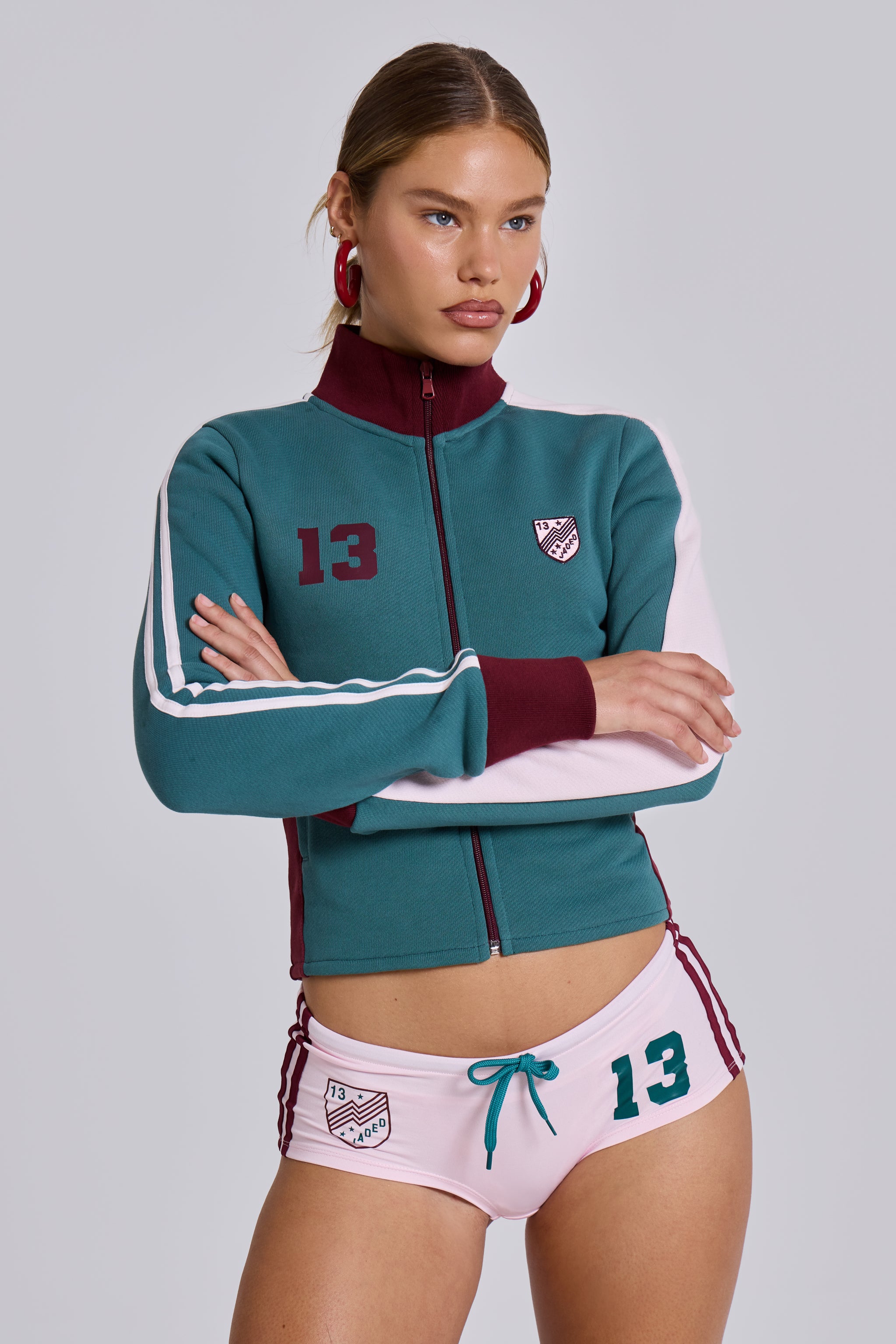 Jaded London Teal Green No.13 Football Track Top