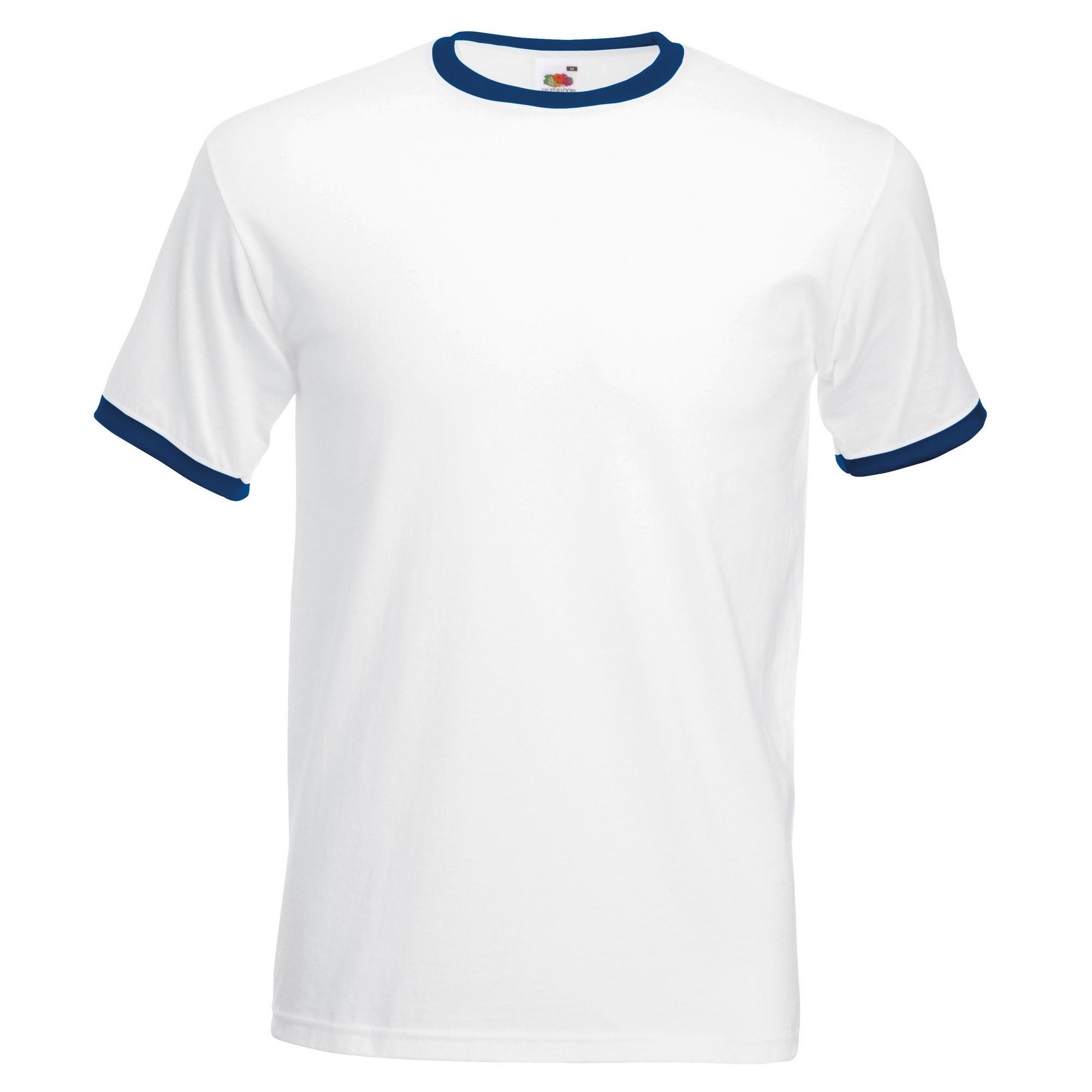 Fruit Of The Loom Mens Ringer Short Sleeve T-Shirt M