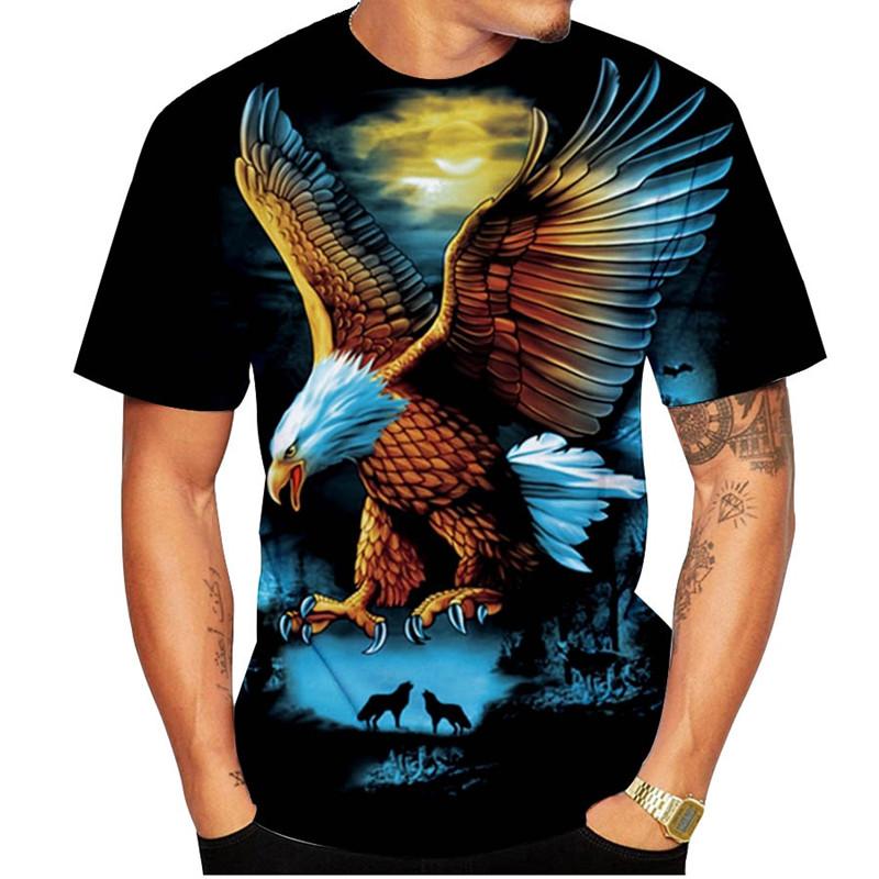 Xr 01 Mode Zomer Eagle En Vlam Phoenix Dier 3d Gedrukte T-shirt Voor mannen T-shirt O'neck Korte Mouw oversized T-shirt Top Hot 3XL