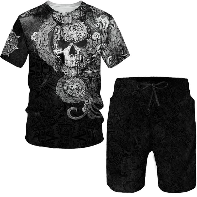 ETST WENDY 05 Nieuwe heren T-shirts/trainingspakken/shorts Skull Graphic Top Street Hip Hop Sportswear Heren 2-delige sets Zomer herenkleding 2023 6XL