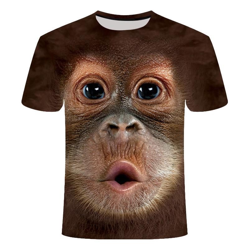 Xin nan zhuang 3D Mode Grappige Aap Grafische t-shirts Zomer Casual Dier Patroon mannen t-shirt Nieuwe Hip Hop Print Korte Mouw t-shirts Tops XS