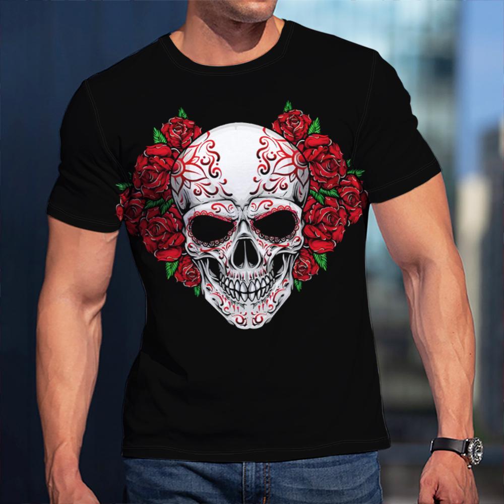 Transmission of love Zomer Casual Trend Schedel Grafische T-shirt voor Mannen Grappige Man T-shirts Hip Hop 3D Print Harajuku Ronde Hals korte Mouw Tee Tops 4XL