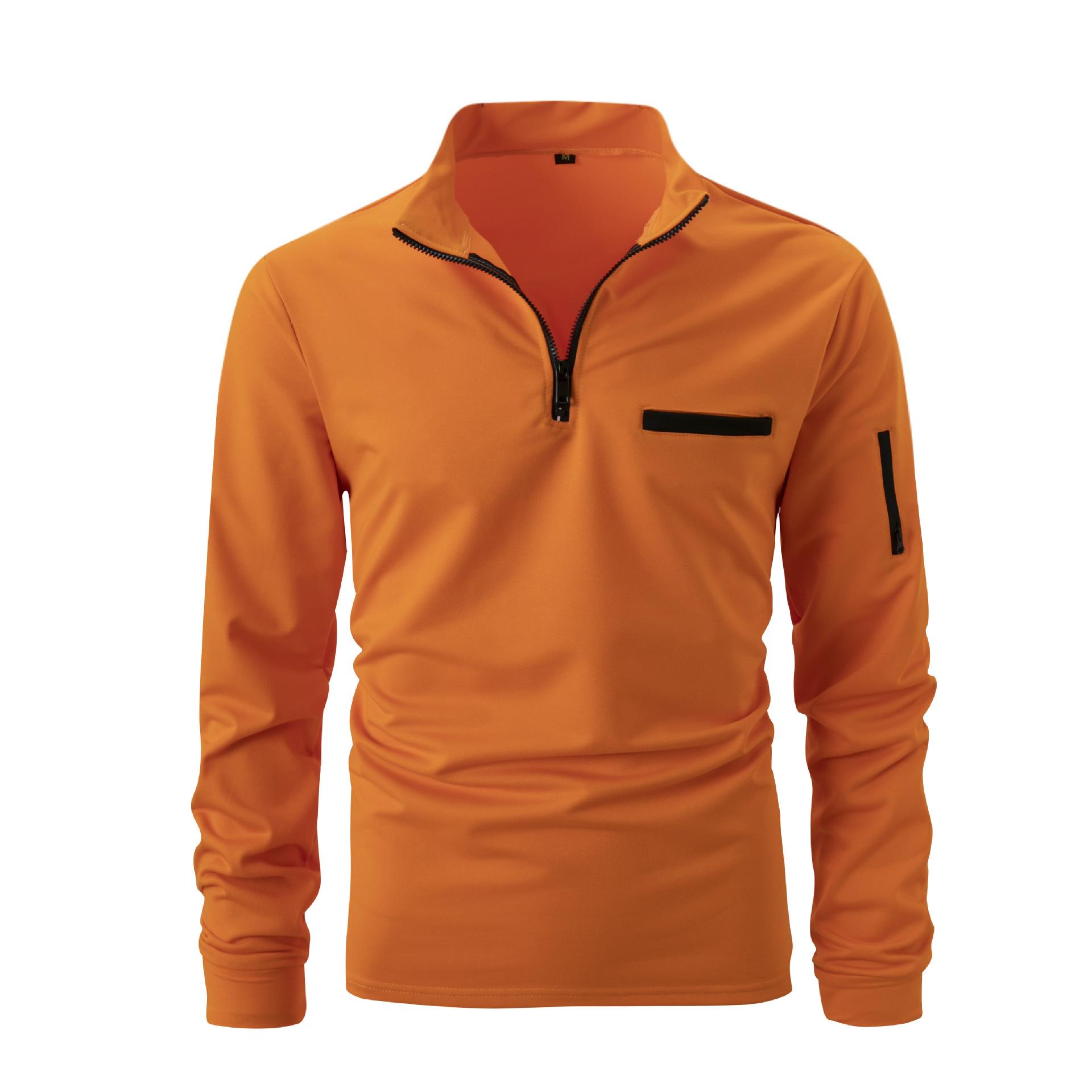 HerSight Lente Herfst Wit Zwart Oranje Shirt Arm Rits Sportpoloshirts voor heren M
