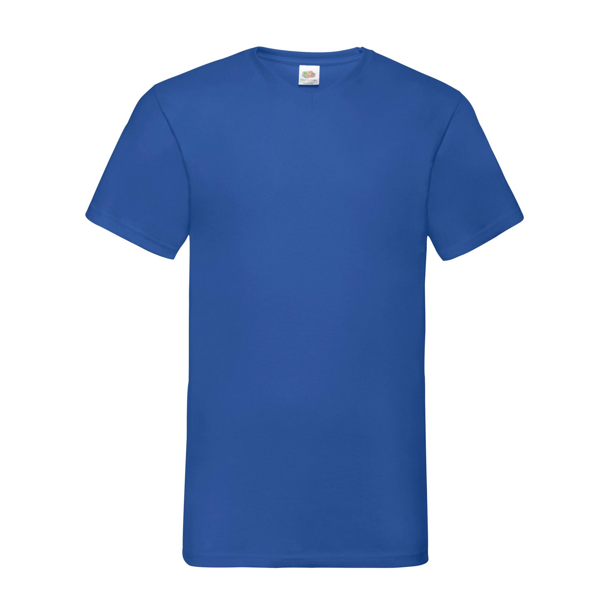 Fruit Of The Loom Mens Valueweight V Neck T-Shirt XXL koningsblauwe kleur