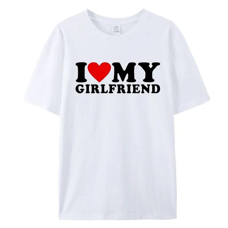 TENJINGE Trendy Ik hou van mijn vriendje kleren Ik hou van mijn vriendin T-shirt Mannen Dus blijf alsjeblieft uit mijn buurt Grappige BF GF spreuk citaat cadeau Tee Tops L