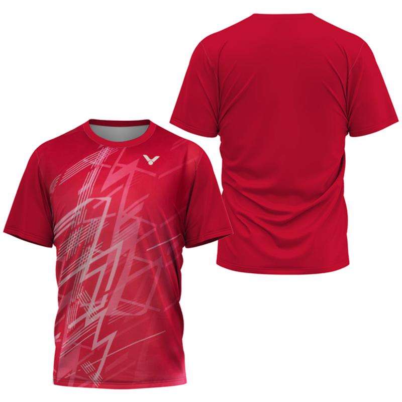 Kukebang Heren T-shirts Gradient Harajuku Badminton Tafeltennis Trainingspakken Zomer Comfortabel Ademend Snel Droog T-shirts Losse Sporttop S
