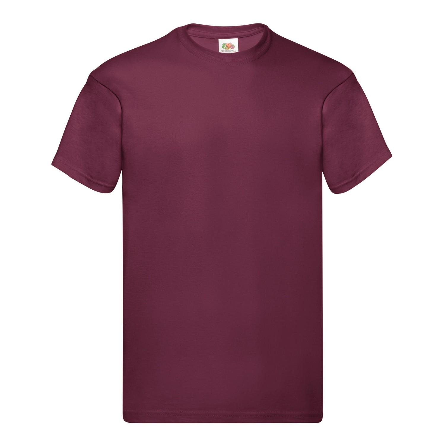Fruit Of The Loom Mens Original T-Shirt 3XL bordeaux